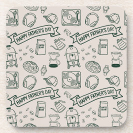 Modern Father's Day Doodle Pattern Millennial Dad Getränkeuntersetzer