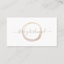 Modern Faux Gold Glitter Circle Logo Elegant Blush
