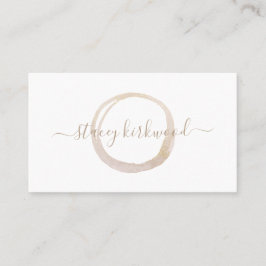 Modern Faux Gold Glitter Circle Logo Elegant Blush Visitenkarte