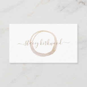 Modern Faux Gold Glitter Circle Logo Elegant Blush Visitenkarte