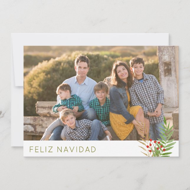 Modern Feliz Navidad Weihnachten 3 Foto (Vorderseite)