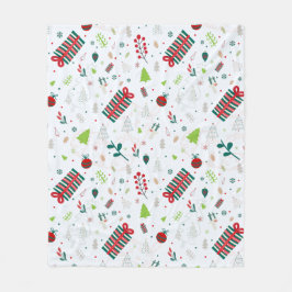 Modern Festive Christmas, Design with Reindeer  Fleecedecke