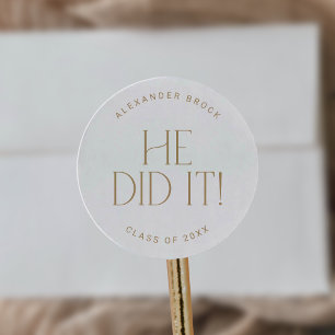 Modern Fete Gold machte er es Abschluss Sticker