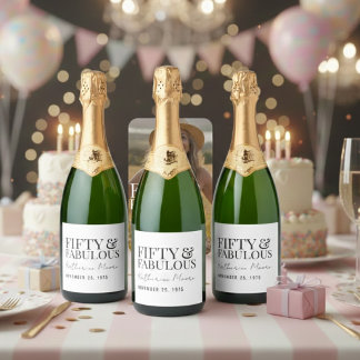 Modern Fifty and Fabulous Bold 50th Birthday