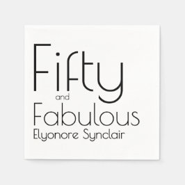 Modern Fifty and Fabulous Bold 50th Birthday Party Serviette