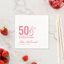 Modern Fifty and Fabulous Bold 50th Birthday Party