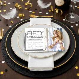 Modern Fifty & Fabulous Photo 50th Birthday Party Einladung