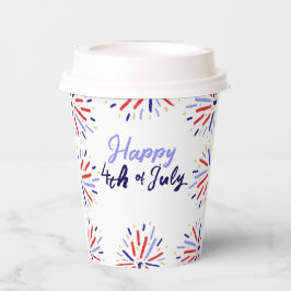 Modern Firework Happy 4. Juli Red Blue White Pappbecher