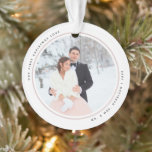 Modern First Christmas Mr. und Mrs. 2 Fotos Acryli Ornament<br><div class="desc">Einfach und modern mit zwei Ihrer Lieblings-Foto als Mr. und Mrs. zuerst mit rot rosa Rahmen Weihnachtsacryl-Ornament.</div>