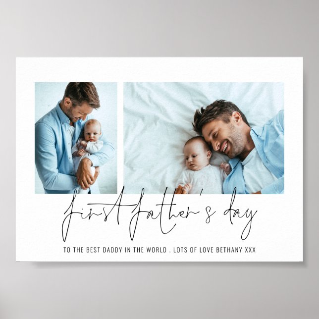 Modern First Vathers Day 2 Fotos Script Poster (Vorne)