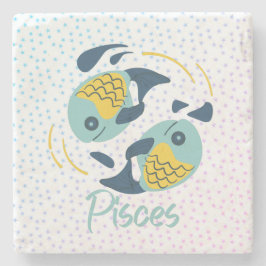 Modern Fisces Fish Zodiac Steinuntersetzer