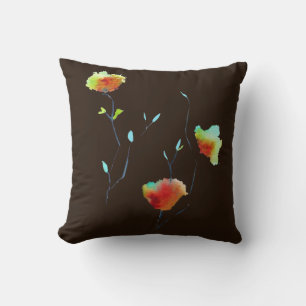 Modern Floral Abstract art flower watercolor Kissen