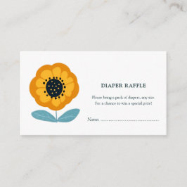 Modern Floral Baby Shower Diaper Raffle Begleitkarte