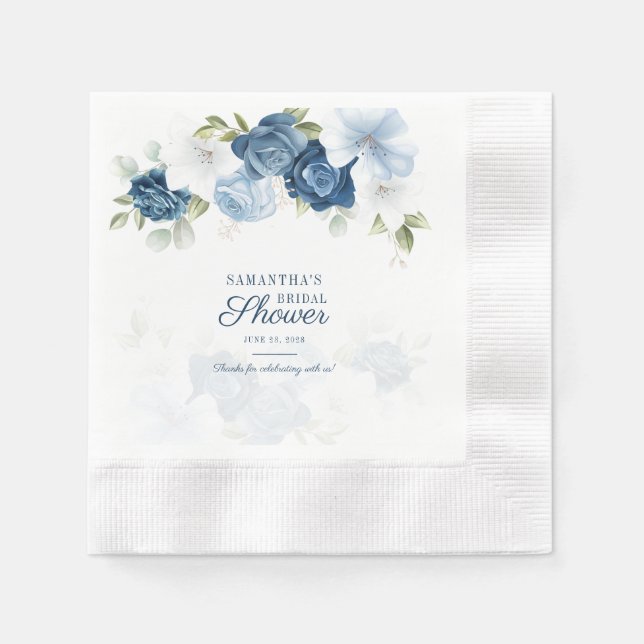 Modern Floral Bloom Eukalyptus Script Paper Serviette (Vorderseite)