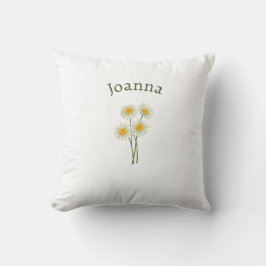 Modern Floral Botanical Simple Watercolor Name  Kissen