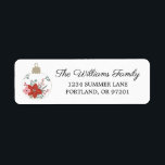 Modern Floral Christmas Ornament Return Address<br><div class="desc">Modern floral Christmas ornament return address labels. Matching Christmas Cards,  einsteckbar.</div>