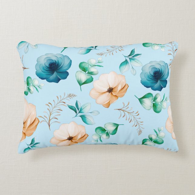 Modern Floral Design with Soft Natural Tones Dekokissen (Vorderseite)