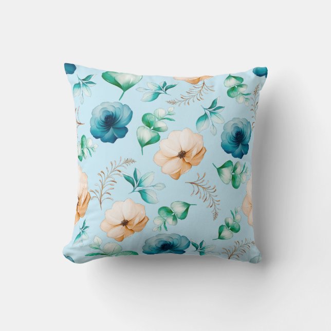 Modern Floral Design with Soft Natural Tones Kissen (Vorderseite)