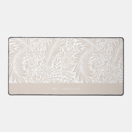 Modern Floral Foliage William Morris Elegante Beig Schreibtischunterlage