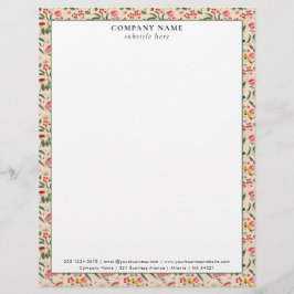 Modern Floral Garden Pattern Company Name Details Briefbogen