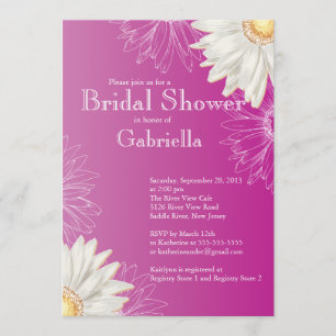 Modern Floral Pink Blue Daisy Brautparty Einladung