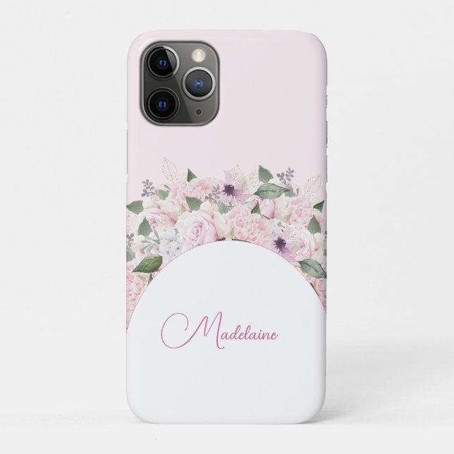 Modern Floral Pink Elegante Feminine Case-Mate iPhone Hülle (Rückseite)