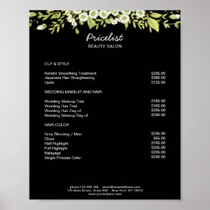 Modern Floral Preislisten  Poster