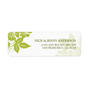 Modern Floral Return Address Label (Limon/weiß)