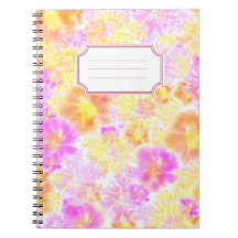 Modern Floral Tie Dye Pattern Name Sticker