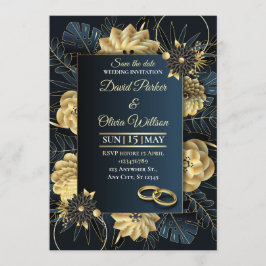 Modern Floral Wedding Invitation Custom card