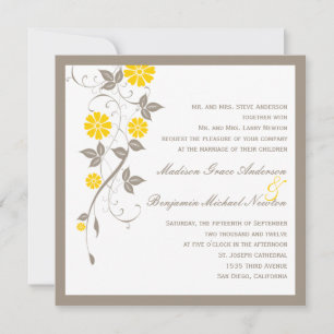 Modern Floral Weditation - Mustard Einladung
