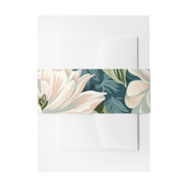 Modern Floral White Wedding Einladungsbanderole