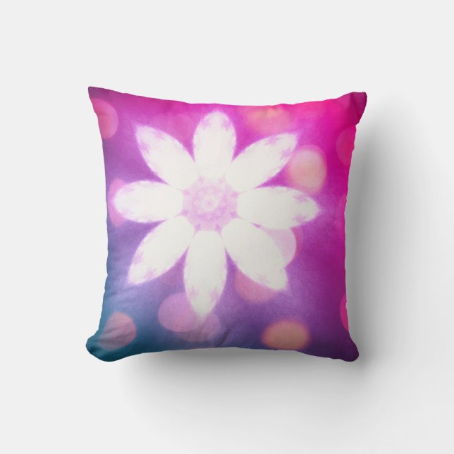 Modern florfarbenfroh pink Blue Ombre Kissen (Vorderseite)