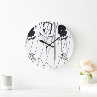 Modern flowers Wall Clock Große Wanduhr