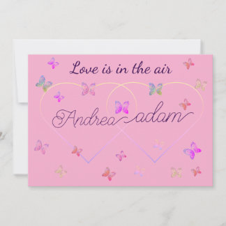 modern flying butterflies heart invitation einladung