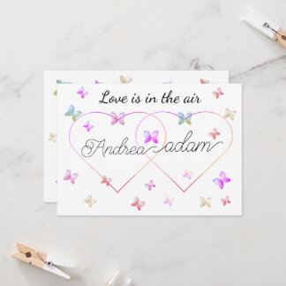 modern flying butterflies heart invitation einladung