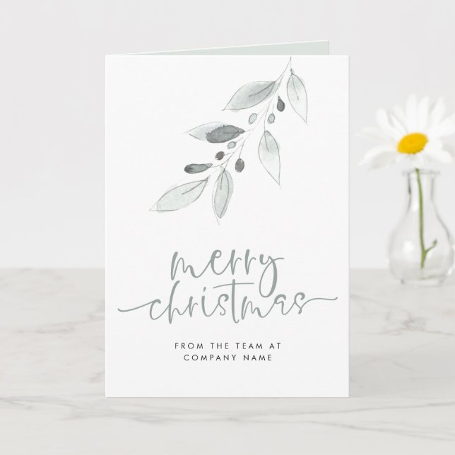 Modern Foliage Company Logo-Skript Frohe Weihnacht Karte (Kleine Pflanze)