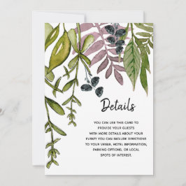 Modern Foliage Details Card Einladung