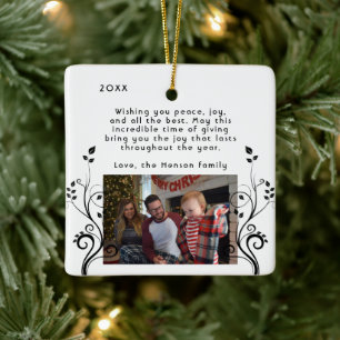 Modern Folies wünscht Familienweihnachtsferien zum Keramikornament