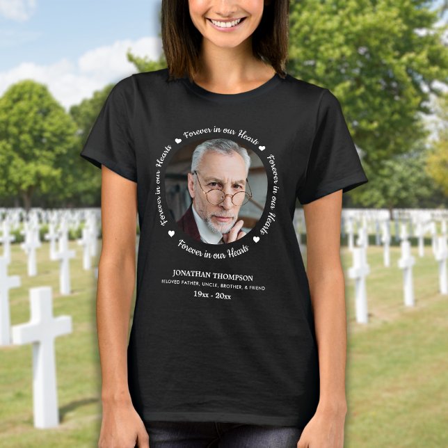 Modern Forever in our hearts personalized foto T-Shirt (Von Creator hochgeladen)
