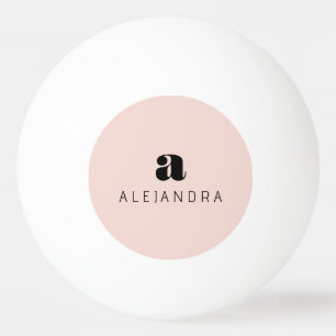Modern formatierter, rosa Monogramm-Name Tischtennisball