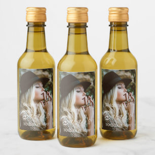 Modern Foto 30. Geburtstag Party Script Custom Weinetikett