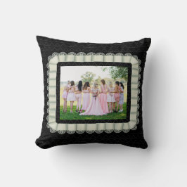 Modern Foto Best Friends Bridal Lace Ivory Trendy Kissen