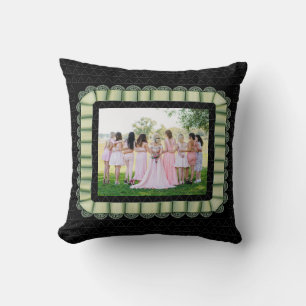 Modern Foto Best Friends Bridal Lace Light Green Kissen
