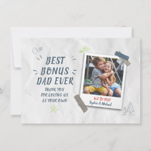 Modern Foto Best Stepdad Fathers Day Mitteilungskarte