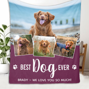 Modern Foto Collage Bester DOG je Pet Pictures Fleecedecke