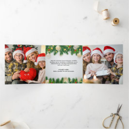 Modern Foto Collage Frohe Weihnachten Dreifach Gefaltete Urlaubskarte