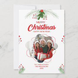 Modern Foto Collage Frohe Weihnachtskarte Einladung