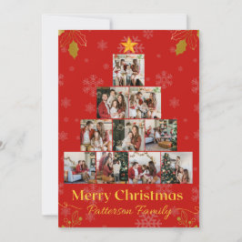 Modern Foto Collage Frohe Weihnachtskarte Einladung