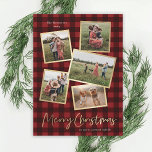 Modern Foto Collage Gold Frohe Weihnachten<br><div class="desc">Eine 5-Foto Collage moderne Weihnachtskarte mit handgeschriebenem Skript und minimalem Typ. Klicken Sie auf die Schaltfläche Bearbeiten,  um dieses Design anzupassen.</div>